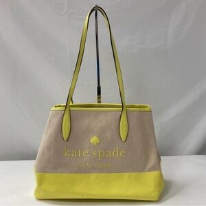 kate spade Yellow & Beige Canvas Tote